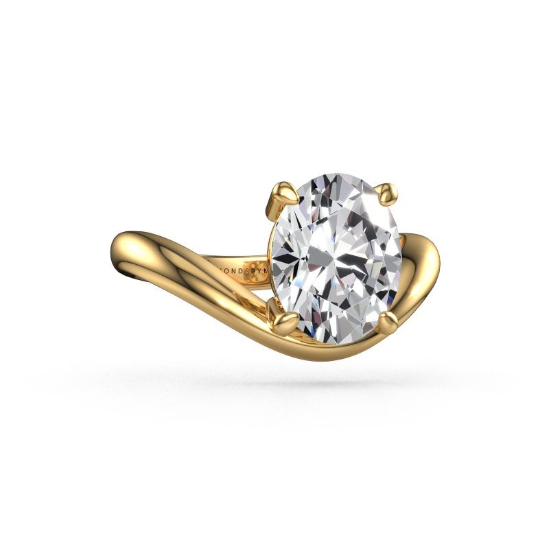 Engagement ring Femke OVL 585 gold lab grown diamond 2.70 crt