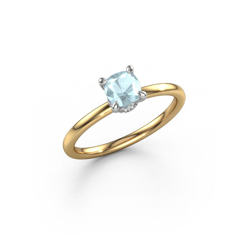 Engagement ring Crystal CUS 3 585 gold aquamarine 5 mm