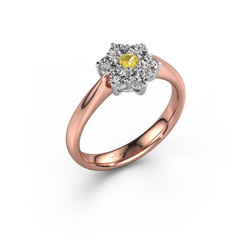 Verlobungsring Chantal 1 585 Roségold Gelb Saphir 2.4 mm