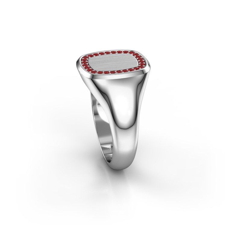 Image of Men's ring floris cushion 2<br/>950 platinum<br/>Ruby 1.2 mm