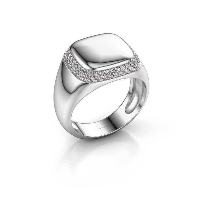 Image of Men's ring Pascal 585 white gold zirconia 1.1 mm