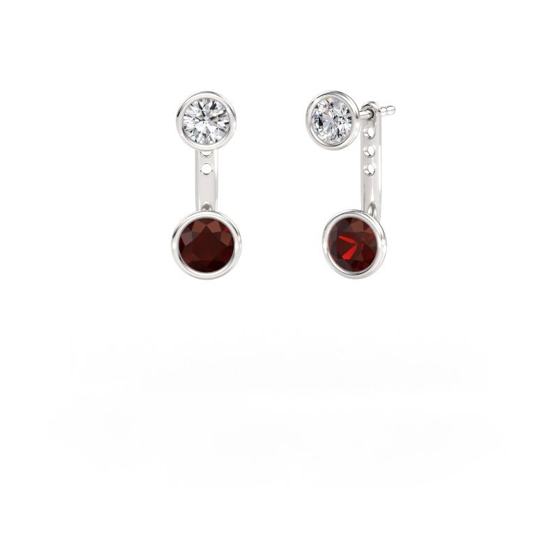Earrings Halle 585 white gold garnet 6 mm