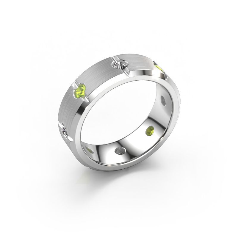 Men's ring Irwin 585 white gold peridot 2.7 mm