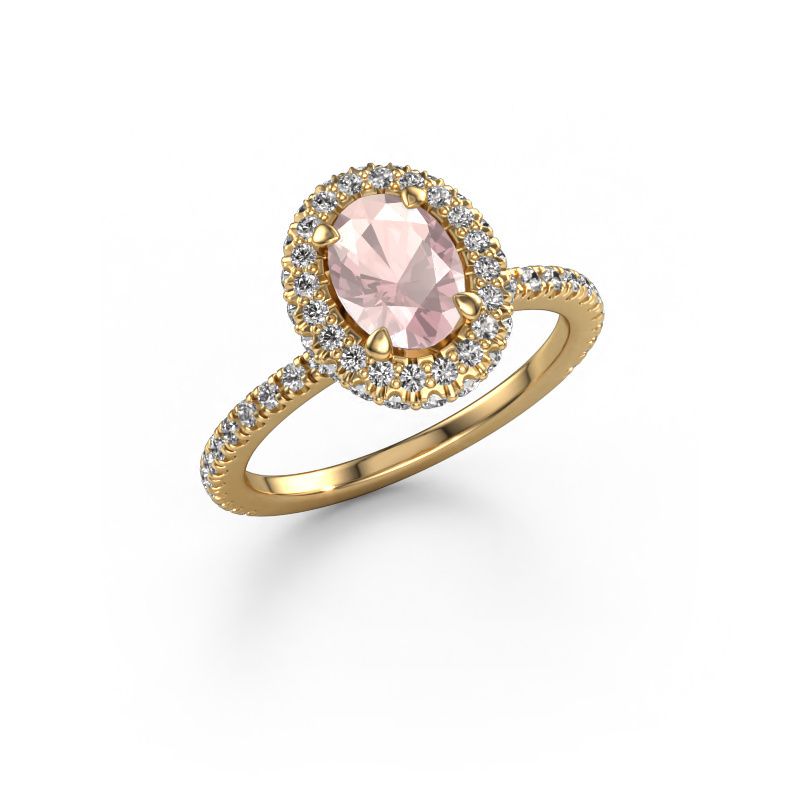Engagement ring Talitha OVL 585 gold morganite champagne 7x5 mm