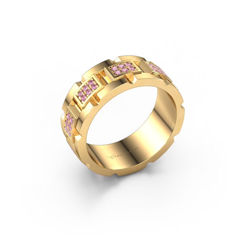 Herrenring Ricardo 3 585 Gold Pink Saphir 1.2 mm