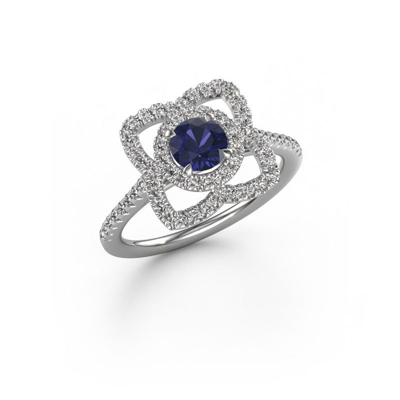 Engagement ring Cleopatra 950 platinum sapphire 5 mm