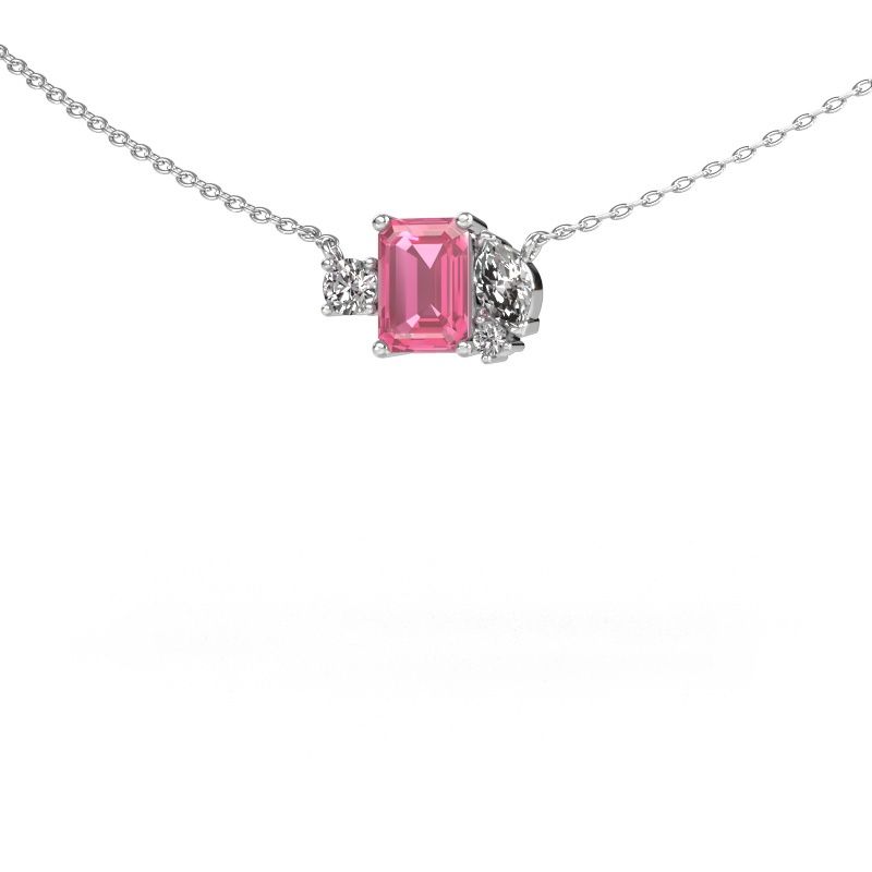 Anhänger Frauke EME 950 Platin Pink Saphir 7x5 mm