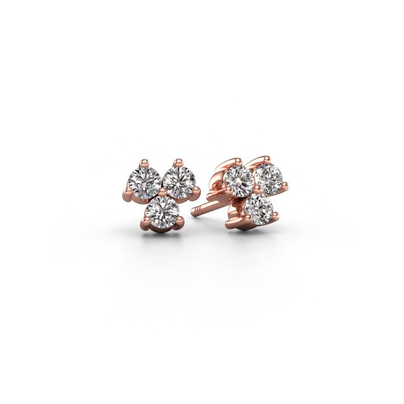 Stud earrings Shirlee 585 rose gold diamond 0.60 crt