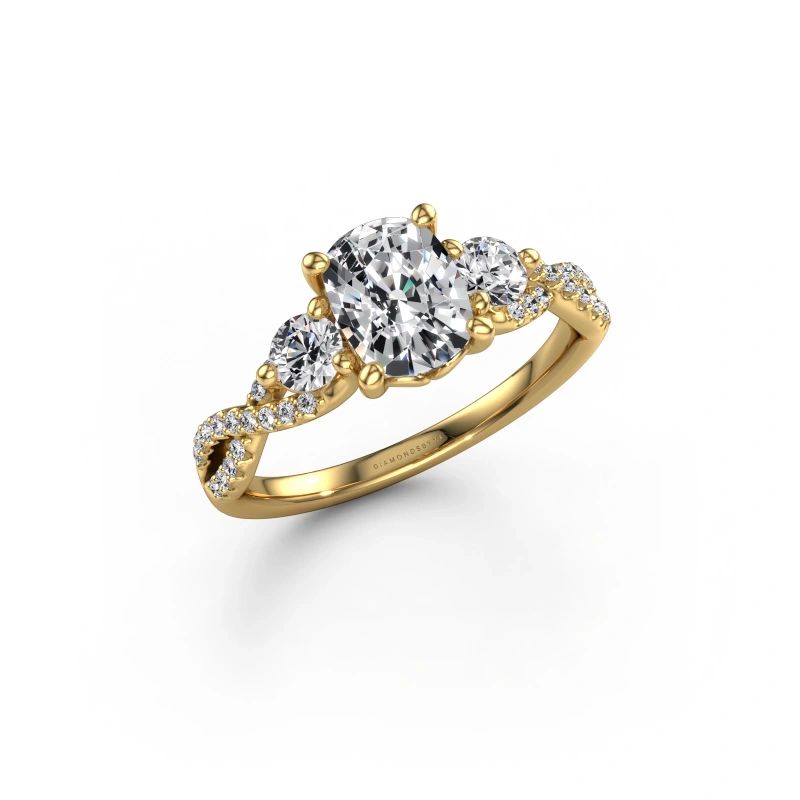 Engagement ring Marilou CSH 585 gold lab grown diamond 2.02 crt
