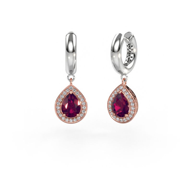 Pendants d'oreilles Barbar 1 585 or rose rhodolite 7x5 mm