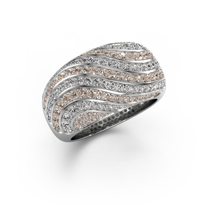 Ring Sonia 950 platinum brown diamond 1.553 crt