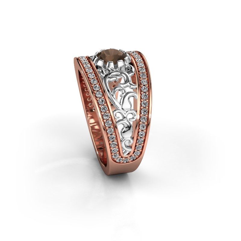 Image de Bague Marilee<br/>585 or rose<br/>Quartz fumé 5 mm