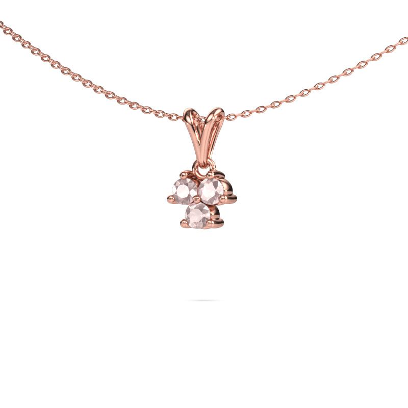 Ketting Shirlee 585 rosé goud morganiet champagne 3 mm