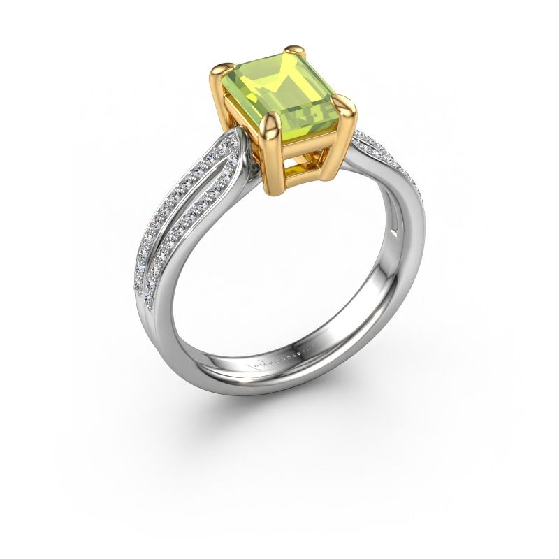 Engagement ring Antonia eme 2 585 white gold peridot 8x6 mm