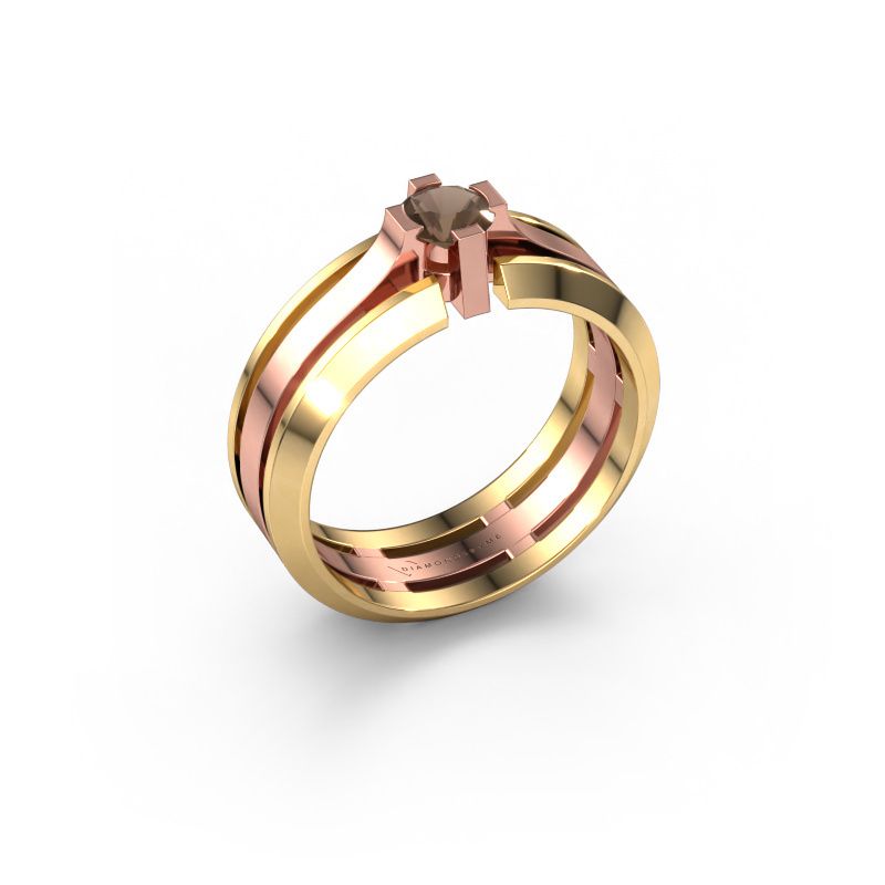 Herrenring Sem 585 Roségold Rauchquarz 4.7 mm