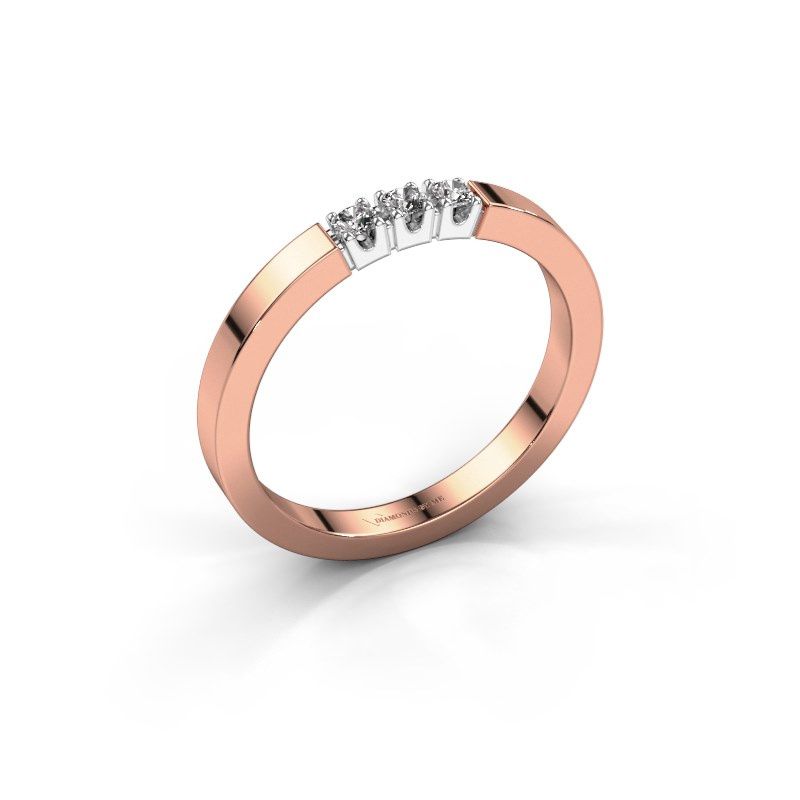 Afbeelding van Ring Dana 3 585 rosé goud diamant 0.09 crt