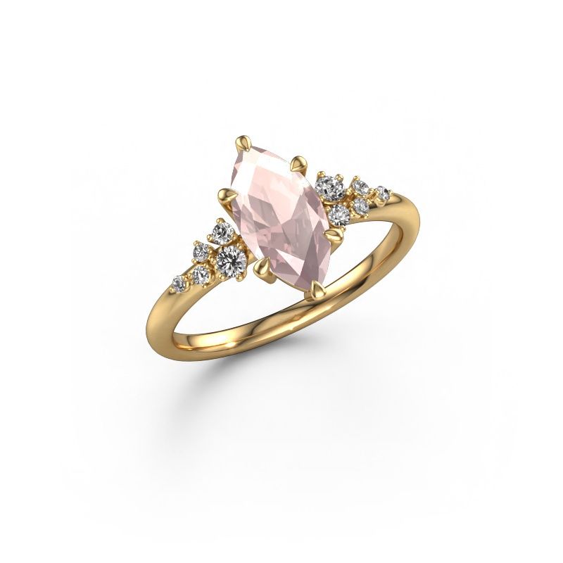 Engagement ring Royce MRQ 585 gold morganite champagne 11x5.5 mm