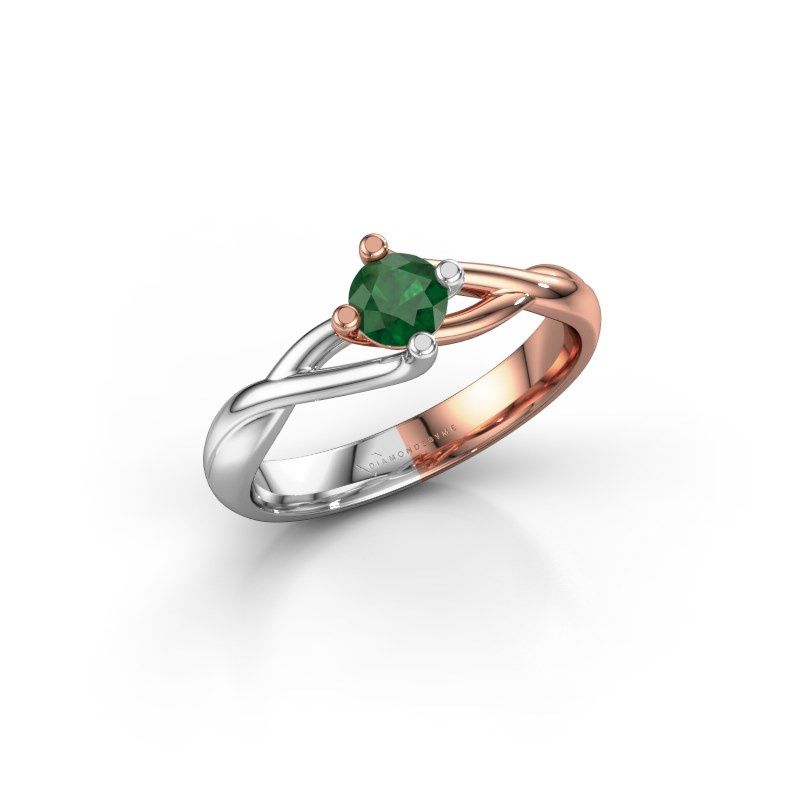 Image of Ring Paulien<br/>585 rose gold<br/>Emerald 4.2 mm