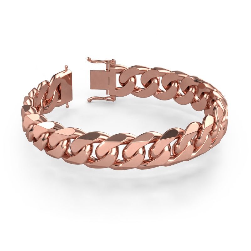 Cuban cuban link bracelet ±0.6 in 585 rose gold