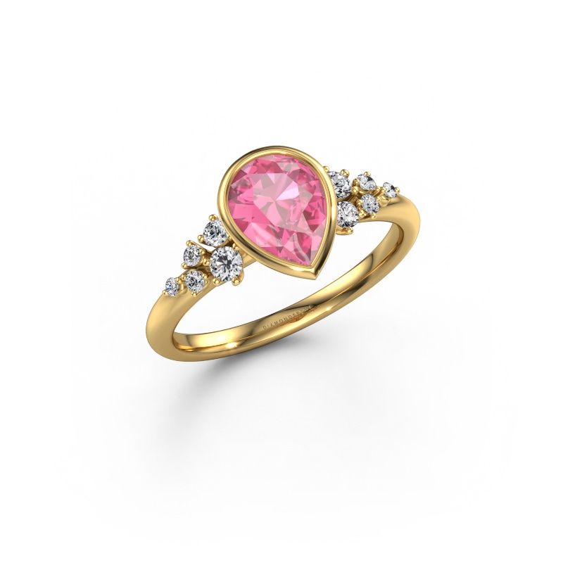 Engagement ring Aliyah PER 585 gold pink sapphire 8x6 mm