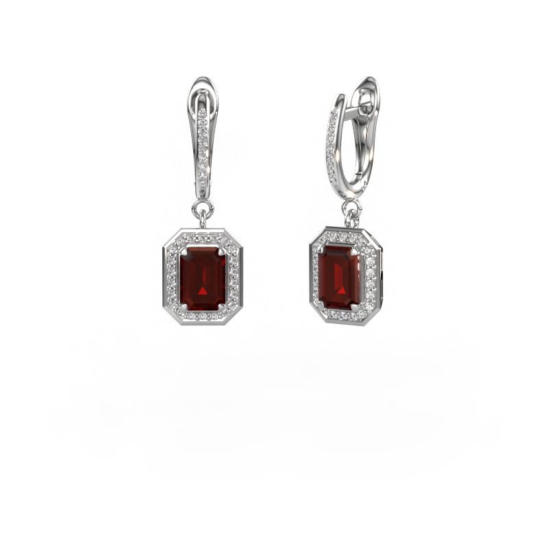 Ohrhänger Dodie 2 950 Platin Granat 6.5x4.5 mm
