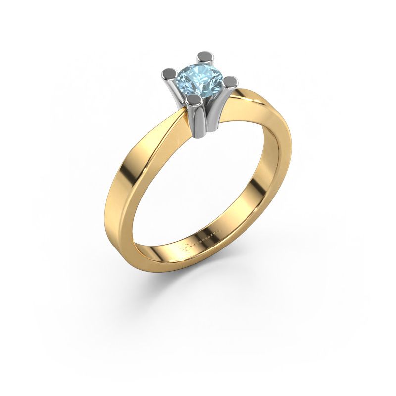 Engagement ring Ichelle 1 585 gold blue lab grown diamond 4.2 mm
