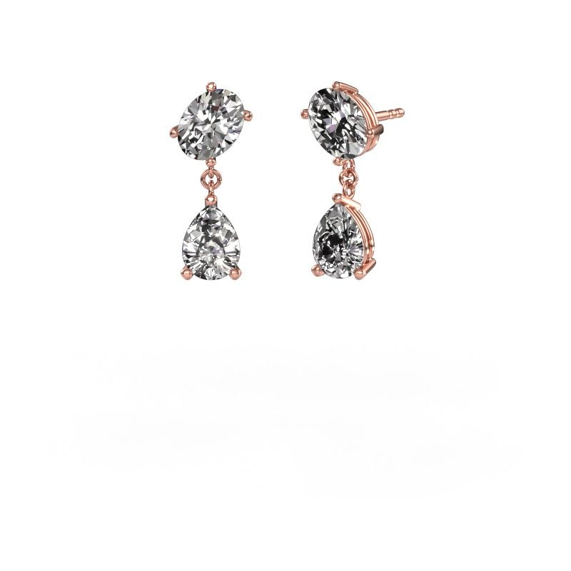 Oorbellen Toi et Moi OVL-PER 585 rosé goud lab-grown diamant 4.20 crt