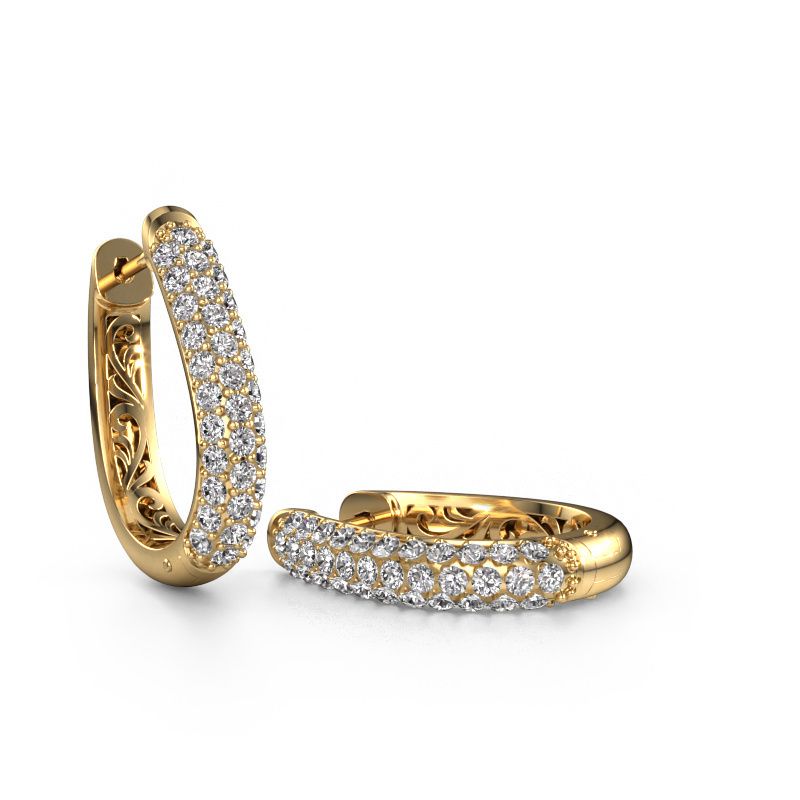 Creolen Danika 12.5 A 585 goud zirkonia 1.7 mm
