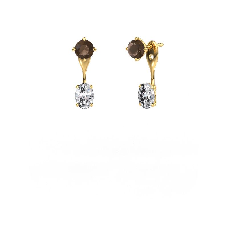 Ohrhänger Kate RND-OVL 585 Gold Rauchquarz 5 mm