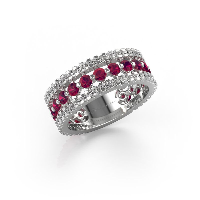 Ring Elizbeth 2 585 white gold rhodolite 2.4 mm