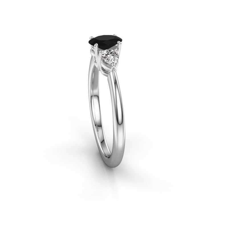 Afbeelding van Verlovingsring Chanou OVL 950 platina zwarte diamant 1.02 crt
