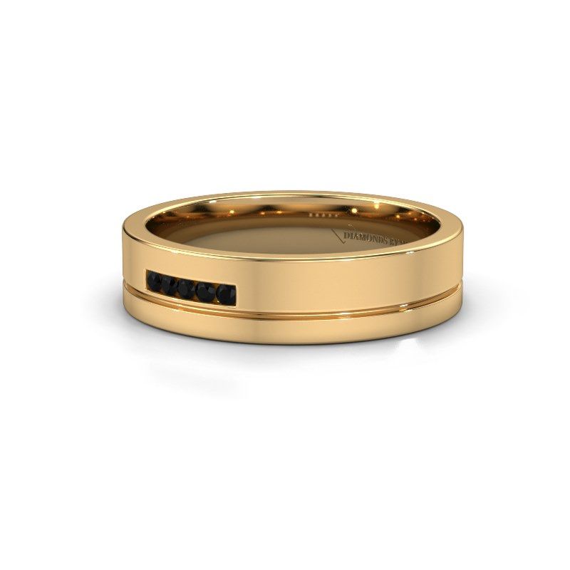 Image of Wedding ring WH0307L15AP<br/>585 gold ±5x1.7 mm<br/>Black diamond