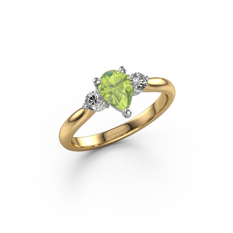 Verlobungsring Lieselot PER 585 Gold Peridot 7x5 mm