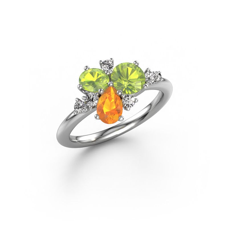 Bague Anja 950 platine péridot 5.4 mm