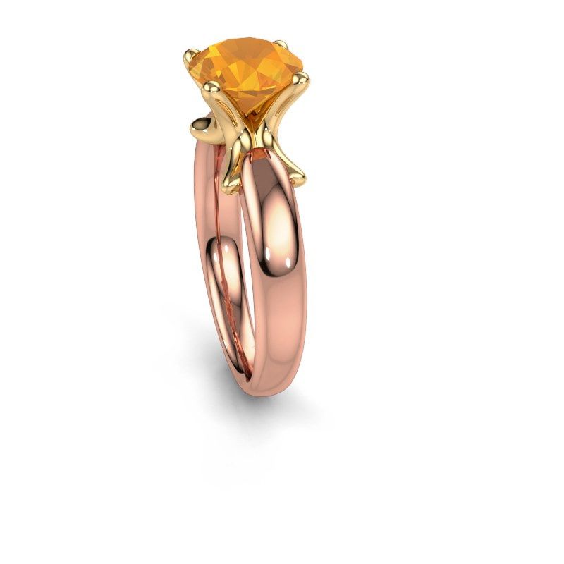 Afbeelding van Ring Jodie 585 rosé goud citrien 8 mm