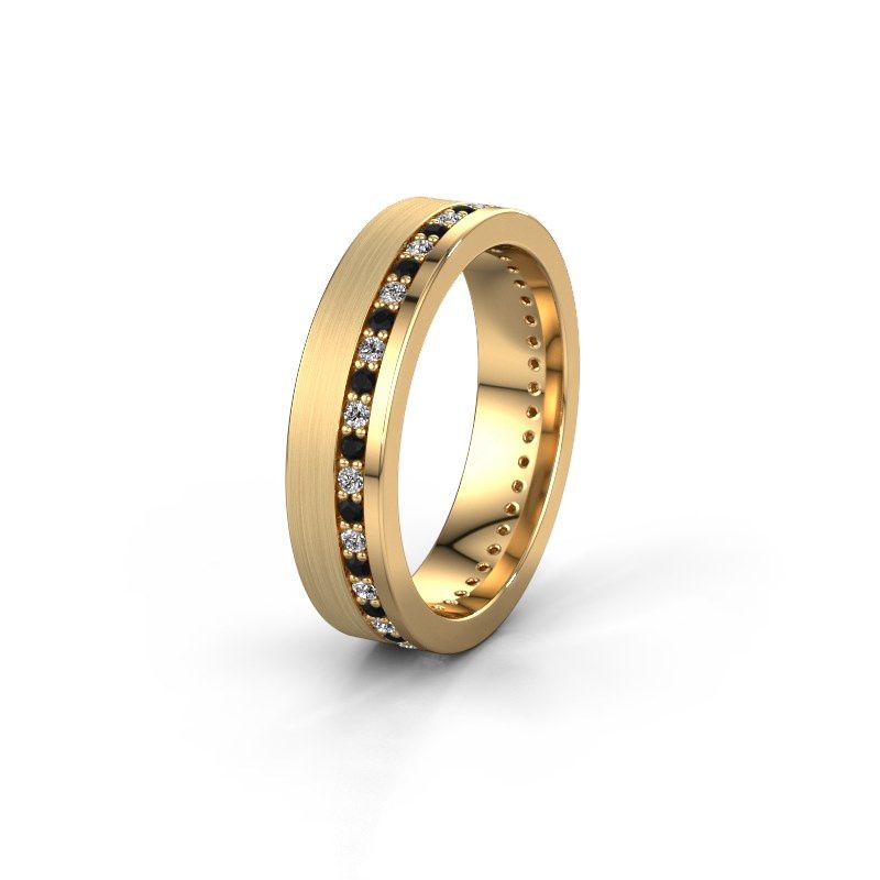 Image of Wedding ring WH0303L15BPM<br/>585 gold ±5x2 mm<br/>Black diamond 0.484 crt