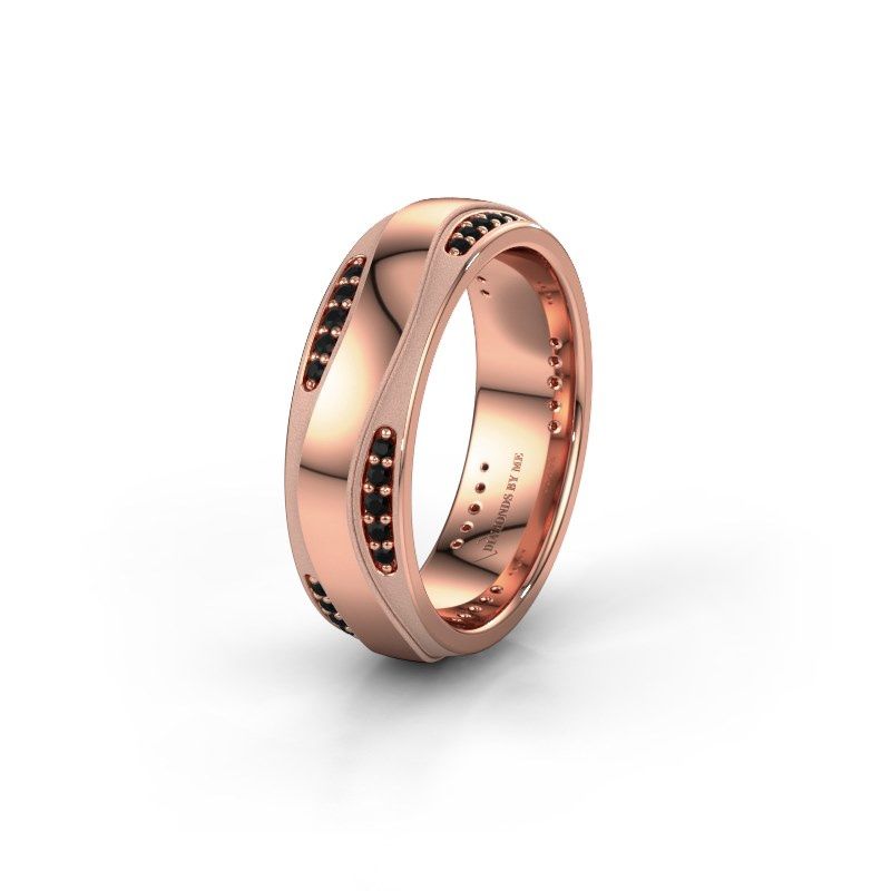 Afbeelding van Trouwring WH2062L26BM 585 rosé goud zwarte diamant ±6x2 mm
