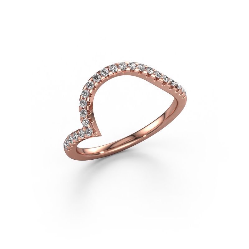 Bague superposable SR0633-6 585 or rose diamant synthétique 0.24 crt
