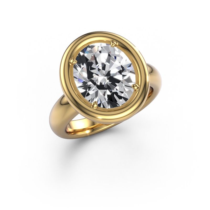 Engagement ring Noa OVL 585 gold lab grown diamond 5.05 crt