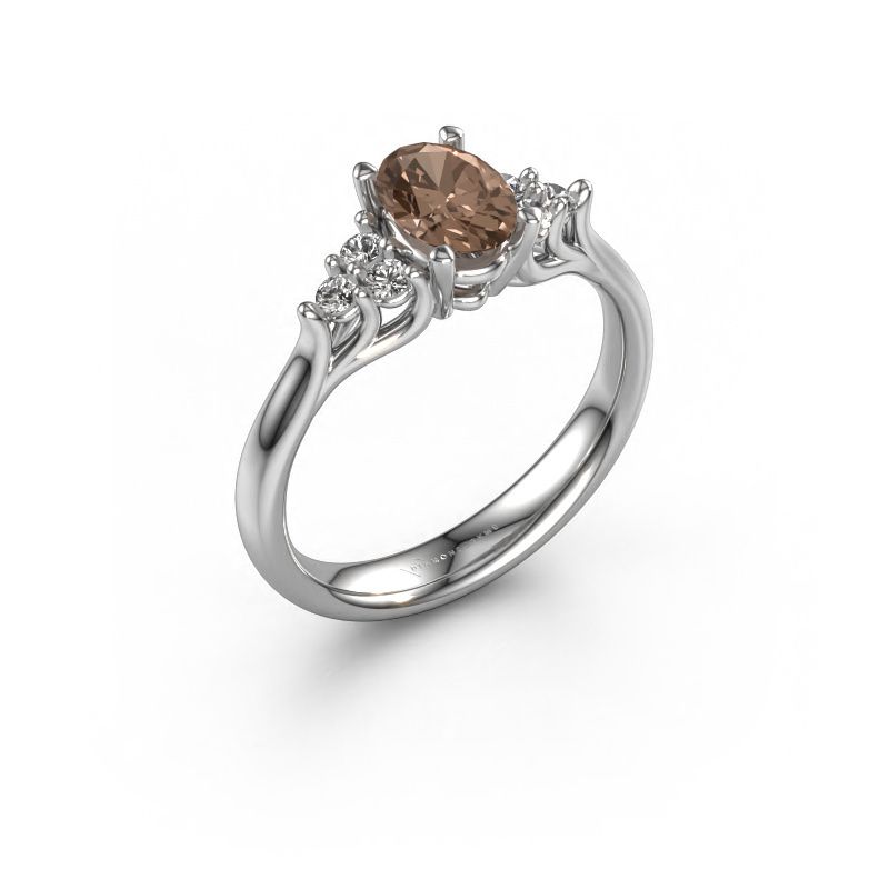 Verlobungsring Monika OVL 950 Platin Braun Diamant 0.85 crt