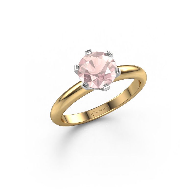 Engagement ring Tiffy 1 585 gold morganite champagne 7 mm