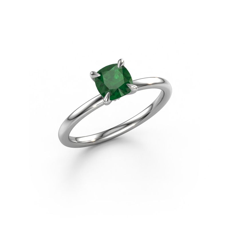 Image of Engagement Ring Crystal Cus 1<br/>585 white gold<br/>Emerald 5.5 mm