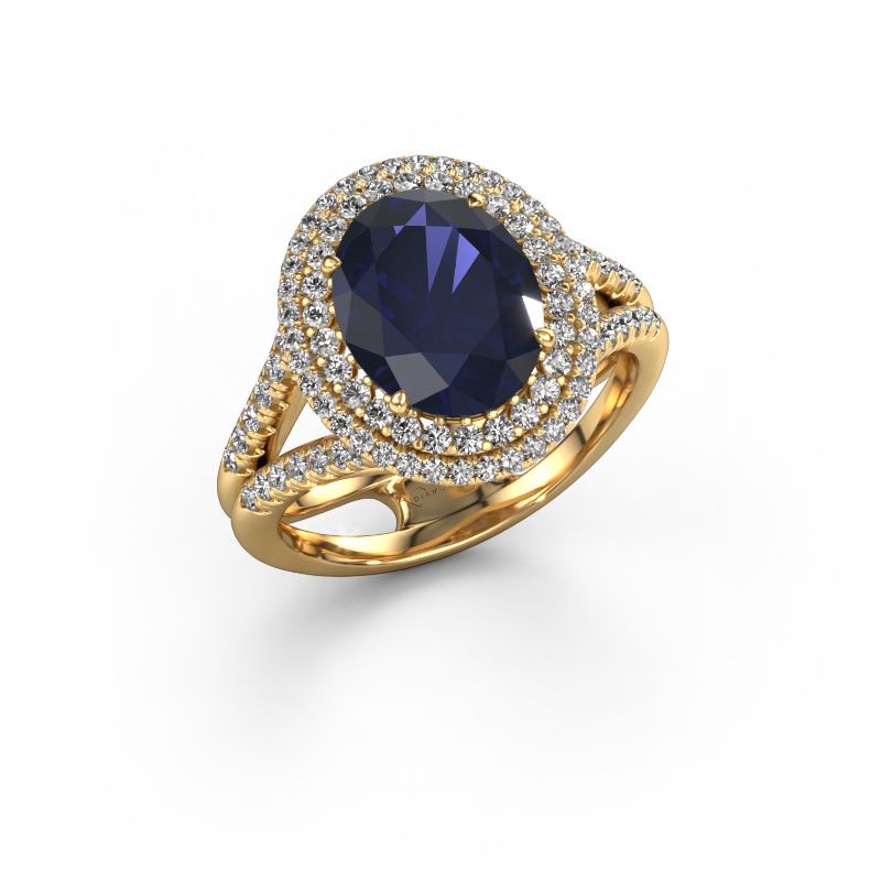 Engagement ring Elvie 585 gold sapphire 10x8 mm