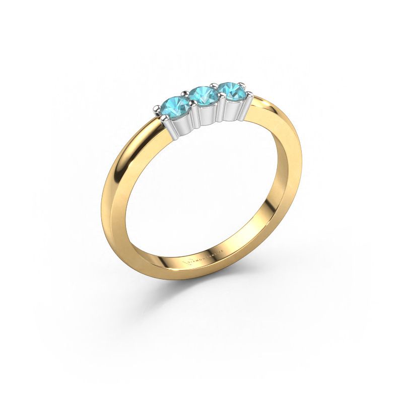 Bague Yasmin 3 585 or jaune topaze bleue 3 mm