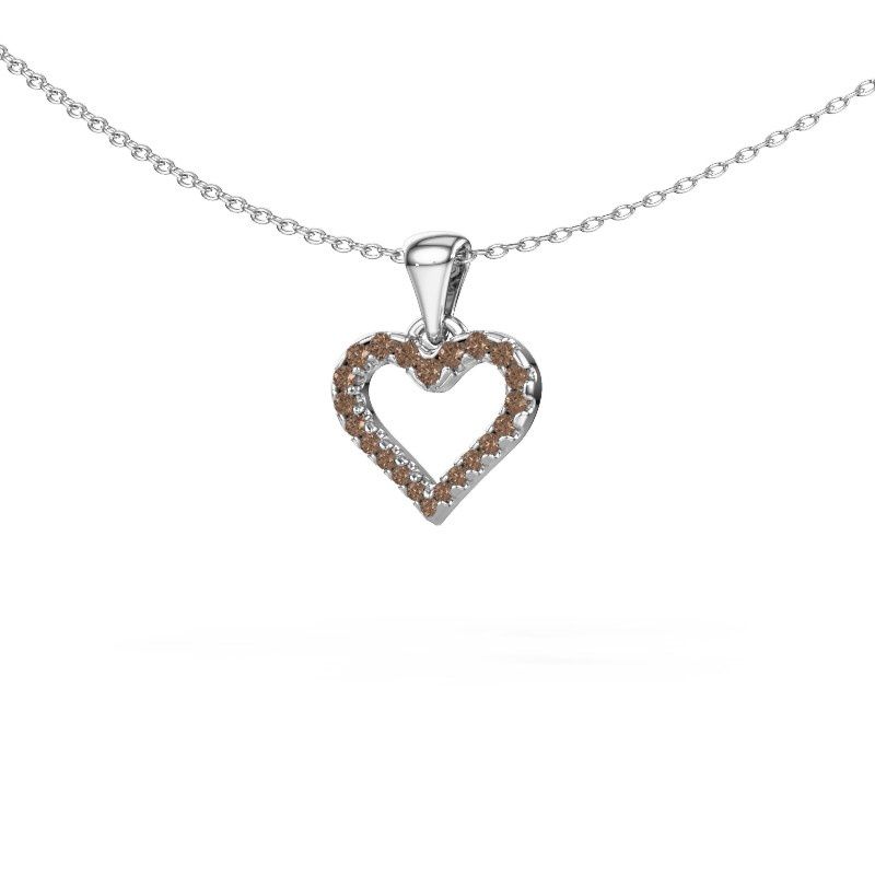 Anhänger Heart 7 950 Platin Braun Diamant 0.178 crt