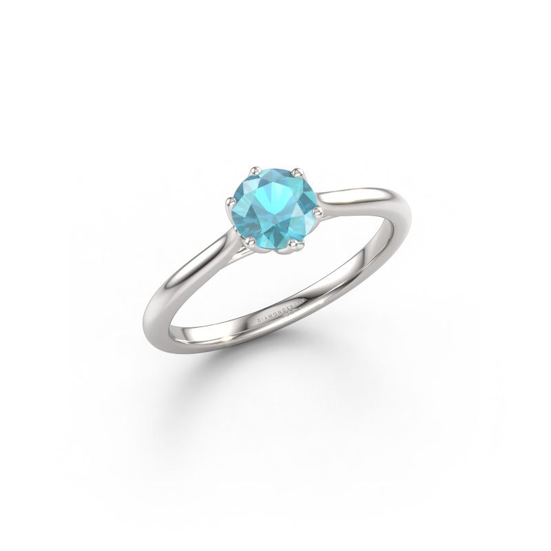 Engagement ring Winona RND 585 white gold blue topaz 5 mm