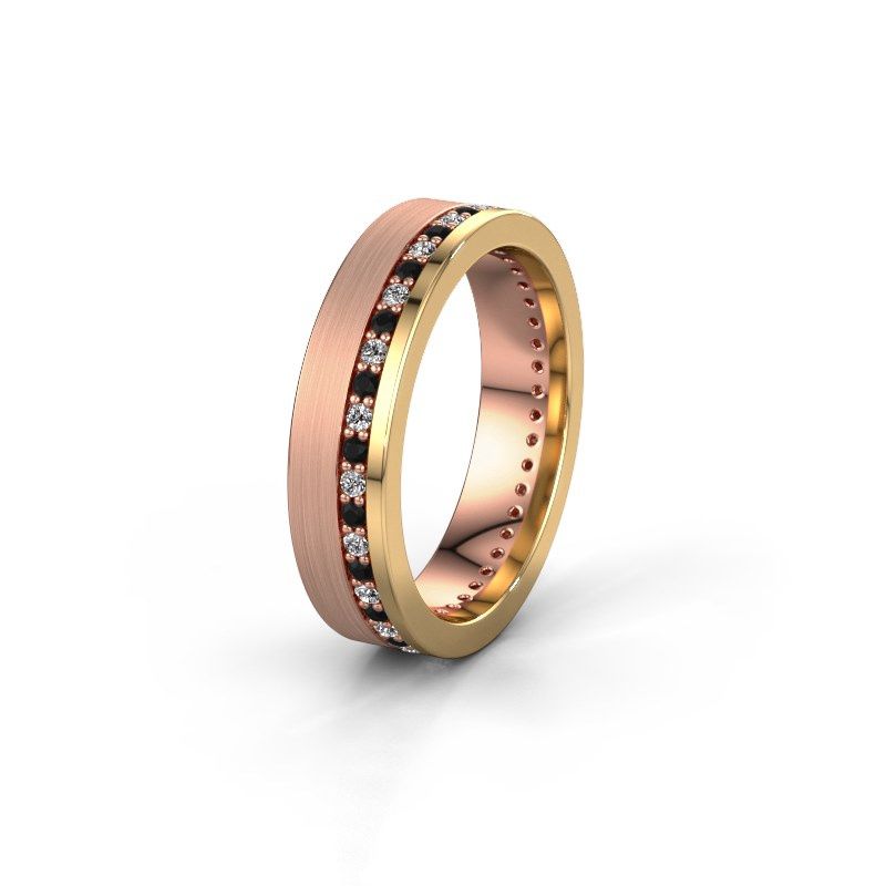 Afbeelding van Trouwring WH0303L15BPM 585 rosé goud zwarte diamant 0.484 crt ±5x2 mm