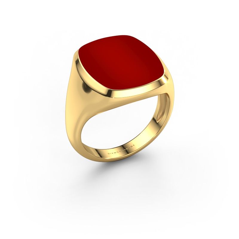 Signet ring Benjamin 4 Light 585 gold carnelian 17x14 mm
