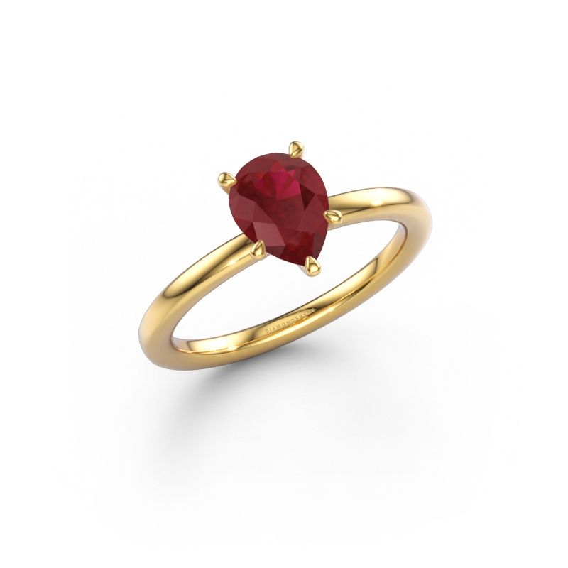 Forlovelsesring Crystal PER 1 585 gull rubin 8x6 mm