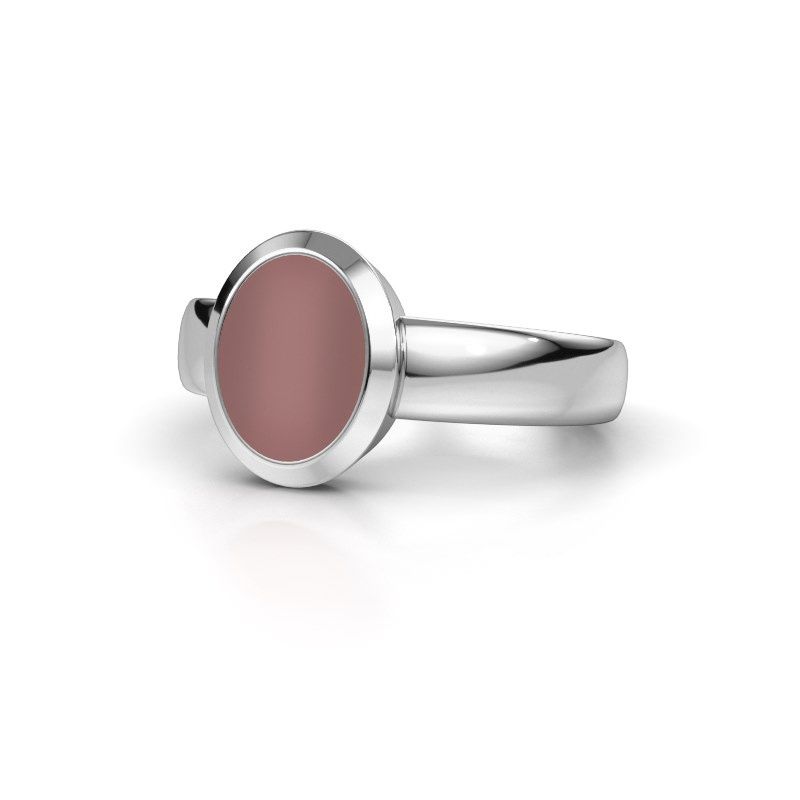 Afbeelding van Pinkring Oscar 1<br/>585 witgoud<br/>Carneool 10x8 mm